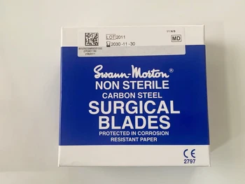 100 STK Swann Morton Ikke Steriliseret 10A Kirurgisk Kniv med Normal Mærke Kirurgisk Håndtag
