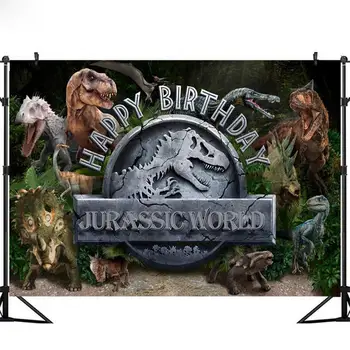 Vinyl Tilpasse Jurassic Dinosaur Foto Baggrunden Børn Børn Fødselsdag Part Indretning Fotografering Backgrop