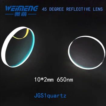 Weimeng 10*2mm 650nm 45 Graders reflekterende linse optisk spejl cirkulær form for Laser-skære-svejsning, gravering maskine