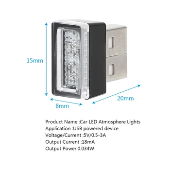 Med USB-Stik Bil LED Lys Atmosfære nødbelysning Til Bilens Cigarettænder PC Car-styling Dekorativ Lampe