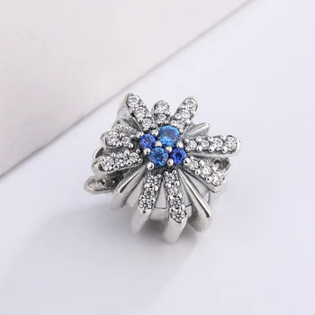925 Sterling Sølv Elegante Charms Blå Zircon Crystal Solitaire Vedhæng Armbånd Passer Oprindelige Armbånd Kvinder Smykker