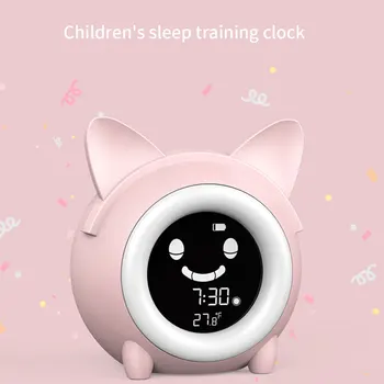 Børn Barn Vækkeur Sove Uddannelse Ur Farverige Nat Lys Digitale Vækning Ur Med Temperatur LUR Timer Til Soveværelse
