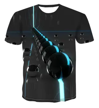 2020 Nye 3d-Print Geometri T -Shirt Sommer Top Nye Mænd 'S Multi Størrelse Stablet Farve T -Shirt Kort Ærme Rund Hals S-6xl