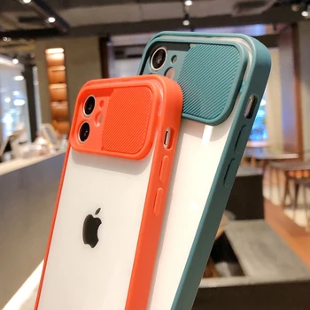 Kamera Linse Beskyttelse Phone Case For iPhone 12 11 Pro Max 7 8 Plus Hårdt PC Transparent bagcover Til iPhone X XR Xs Antal