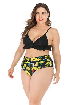 Sexet Bkini 2021Women Bodycon Mode Plus Size Print Sexet Bikini Pad Badetøj Badetøj Badetøj Sæt Kvinders Store Størrelse Badedragt