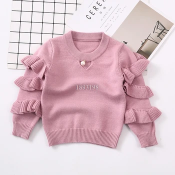 Pige Pullover Sweater Børn Sød Prinsesse Kendte Style Retro Baby Sweater Kids Fashion Vedhæng Strikker Tøj