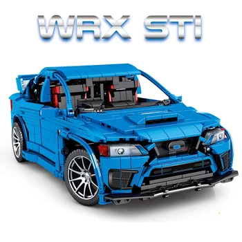 High tech Simulering 1:14 WRX STI Blå racerbil byggesten Montering Model RC Supercar Bilen Mursten Boy Toy Gave