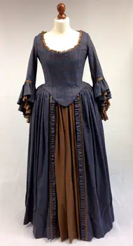 Outlander Highland Kostume Claire Randall Vintage Highlander Rød Kjole Outlander Kvinder Dress Kjole Custom Made