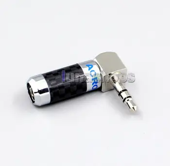 ACROLINK Rhodium CF-3,5 L(R), 3,5 mm Stereo Mand Carbon 90 Graders Adapter diameter, 7mm for diy