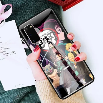 Demon Slayer Kimetsu Ingen Yaiba Glas Phone Case for Samsung Galaxy S21 S20 FE S10 Note 10 20 Ultra 5G 9 S9 Plus S10e Dække Capa