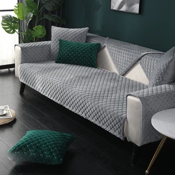 1/2/3 Personers L Form Sofa Dække Bløde skridsikre Chaiselong Sofa Slipcover Stue Solid Farve sofabetræk