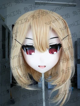 (Kanin-07) Håndlavet Kvindelige Harpiks Crossdress Smukke Pige Hoved Lolita Dukke Maske Japansk Anime Cosplay Kigurumi Maske Transvestit