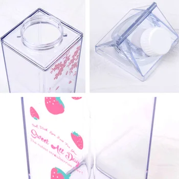 Kreative Søde Plastik Klart mælkekarton vandflaske Mode Gennemsigtig Mælk Boks, Juice, Vand Cup Gaver til Piger