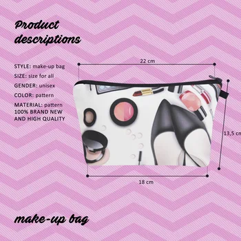 Kosmetisk pose med trykt mønster sød opbevaringspose lille taske, rejsetaske lille taske lady cosmetic bag