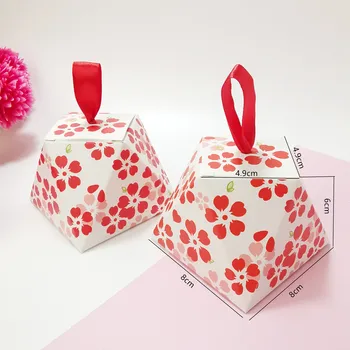10stk Cherry Blossom Candy Box Farverige Tasker Fordel Jul Bryllup Fødselsdag Nye År Favoriserer Forsyninger Gave Poser