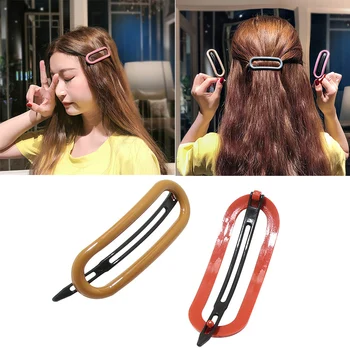 Simple Mode ellipse hårnåle Kvinder, Piger Holder Hair Clips Pin Tilbehør Candy Farve Hårspænder Hårklemmer Ornamenter Hovedbeklædning