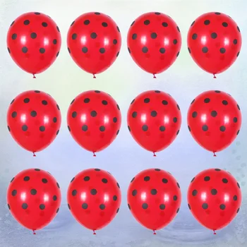 100Pcs Runde Spot Mønster Balloner Latex Balloner Dekorative Balloner Part Layout Rekvisitter Rød