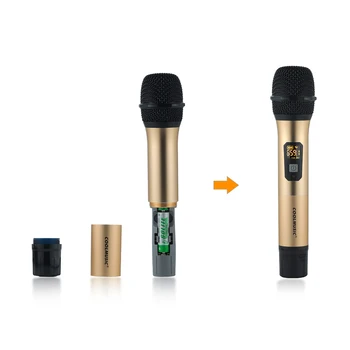 COOLMUSIC 10 Kanaler UHF Mikrofoner Handhel Bærbare Mikrofon med Mini-Modtager Trådløst System til Live Karaoke