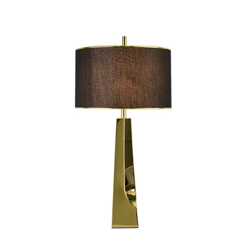 Moderne Nordisk luksus, guld bordlamper soveværelse designer skrivebord stue metal sort stof bord lys deco-belysning