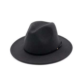 Fedora Hat Mænd Kvinder Efterligning Uldne Vinteren Kvinder Følte Hatte Mænd Mode Rød Top cowboy hat Fedoras Chapeau Sombrero HF17