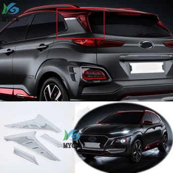 For Hyundai Kona 2018 2019 2020 SUV ABS Forkromet bagrude Spoiler Dække Trim Trekant Pynt Støbning Bil Tilbehør