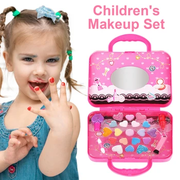 Børn Makeup Sæt Sikkert Vaskbar Børn Makeup Sæt Prinsesse Kosmetik, Make up sæt Til Piger Boks Prinsesse Skønhed Foregive Legetøj Til Pige