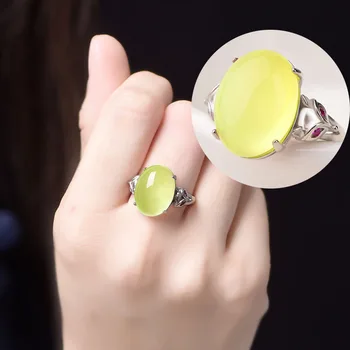 Personlighed Design Oval Bivoks Sølv Forgyldt Ring 2021 Koreansk Hot Salg Dobbelt Foxs Modellering Ring Elegante Kvinder Bryllup Smykker