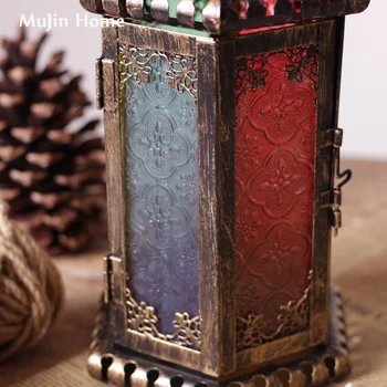 Vintage Metal lysestager Briller Luksus Farverige lysestager Marokkanske Geometriske Kerzenhalter Indretning Table Basse EI50CH