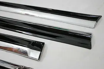 4* Black + Chrome Side Dør Kroppen Støbning Dækning For Toyota Prado FJ150 2010-2018