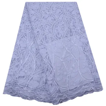 Bedst Sælgende Sequined Broderet Net Lace Fabrics 2020 Nye Design Afrikanske Pailletter tyl Bryllup Mesh Part Prom Kjole Sy