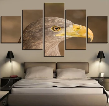 5 Stykker HD Print Dyr Cool Eagle Plakater Moderne Fugl Malerier på Lærred Væg Kunst til Hjemmet Stue Dekorationer Billeder