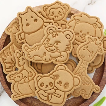 T2 Kreative Tegnefilm Bagning Moud Kiks Mould Søde Dyr Løve, Giraf, elefant, flodhest Form Køkken Cookie Cookie Cutter Bagning