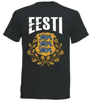 Enkel, Kort-Langærmet Bomulds T-Shirt Estland T-Shirt Estland Vintage Mænds Fodboldspiller.