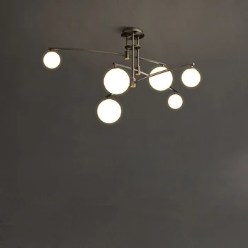 LED Postmoderne Black Gold Designer Lysekrone Glans Suspension Armatur Lampen Til stuen