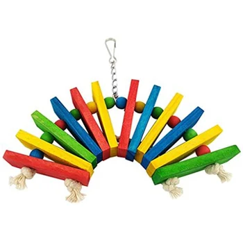 Mode-Farve Fugl af Træ, Toy Egnet til Afrikanske Grå Papegøje Bur Tyggelegetøj