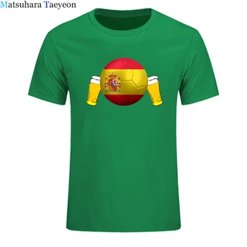 Spanien Nationale Flag Øl Mænd Tshirt Sommeren Nye Sjove T-Shirts Print-O-hals, Korte Ærmer Harajuku Top Tee Mænds Tøj