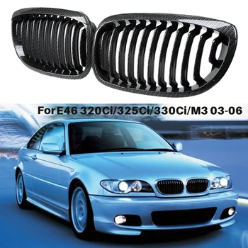 Carbon Fiber Bil Foran Nyre Gitter For-BMW E46 3-Serie 318Ci/320Cd/320Ci/M3 2003-2006