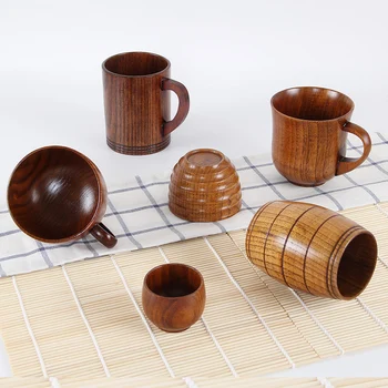 I Japansk Stil Med Træ-Cup Kreative Jujube Træ Isolering Kop Te Træ-Og Cup Drikke Kop Kaffe Kop & Underkop Sæt