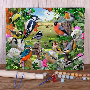 Dyr Bird Farvelægning Af Tal Maleri Komplet Kit Akryl Maling 40*50 Olie Maleri Håndlavet Voksne Tegning