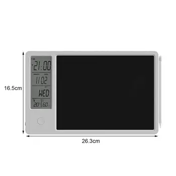 10 Tommer Tegning Tablet Bærbare Elektroniske ABS LCD-Magnet skrivetavle Termometer Kontor Kalender Kalender Vækkeur