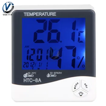 HTC-2 HTC-1 HTC-8A Termometer Hygrometer Controller Digital LCD-Display C/F Temperatur Luftfugtighed Vejr Station Meter