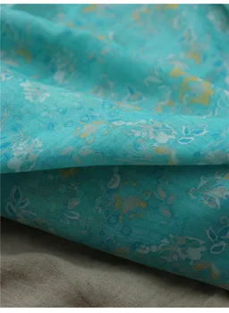 New høj kvalitet ramie materiale, Grøn og gul blomst udskrivning tissu Fashionable kjole kjole cheongsam materiale