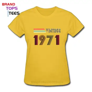 Årgang 1971 T-shirt kvinder Retro Født i 1971, T-shirts 49th Fødselsdag Perfekt Gave t-shirt til Mors tshirt Toppe