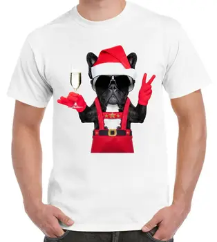 Fransk Bulldog Santa Claus Stil julemanden Mænds T-Shirt