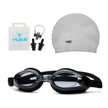 Voksne Swimming Sæt UV-Beskyttelse Linser Klar, Anti-dug Svømning Goggles+ Cap+Næse Klip + Sæt ørepropper