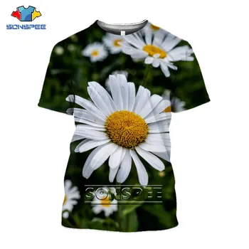 SONSPEE T-Shirt Nye Mænd Kvinder Beach T-shirt 3D-Print Lille Daisy Søde Street Fashion Sport Trænings-og Harajuku Casual t-shirt