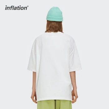 INFLATIONEN Astronaut Udskrivning Hip Hop T-shirts Par Cool, Oversized t-Shirts 2021 Summer Harajuku-Hvid Bomulds T-shirts til Mænd 5303TS21