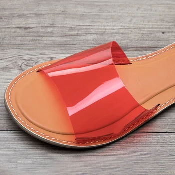 2020 sommeren EVA Kvinder sko krystal gennemsigtig øverste komfortable kort casual kvindelige tøfler casual solid stranden kvinde glider