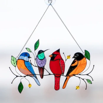 Søde Kunstige Dekoration Fugl Model DIY Kunstige Sparrow Farverige Mini Fugl Strygejern Fjer Tit Håndværk Fugle-Emulering
