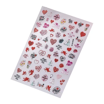 Valentine ' s Day Nail Stickers Elsker Nail Stickers Kærlighed 3D Stickers Dekorative Klistermærker